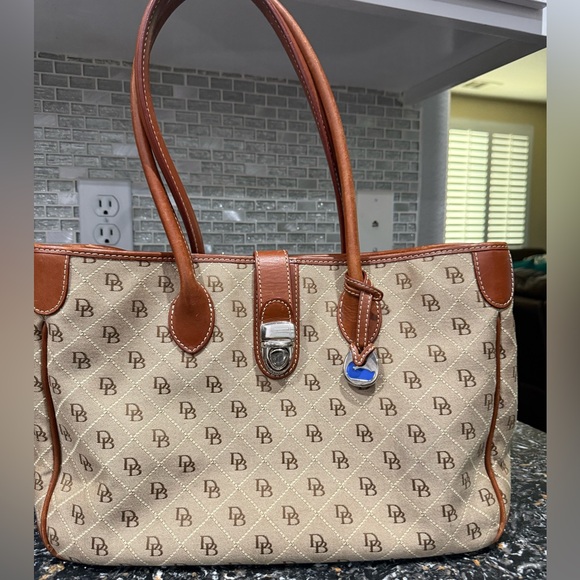 Dooney & Bourke Tan and Brown Tote - Picture 1 of 9